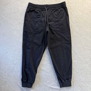 Garnet Hill Pants Women Sz Medium Navy Pull On Organic Cotton Jogger Drawstring‎